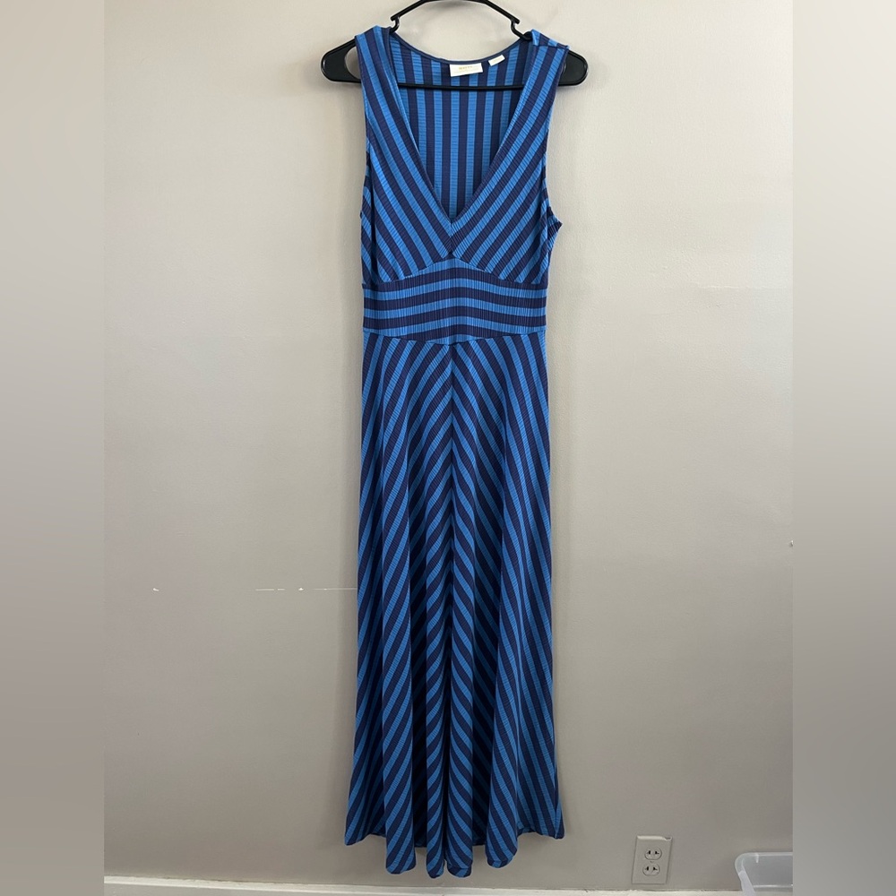 Maeve Blue Sleeveless V-Neck Sundress